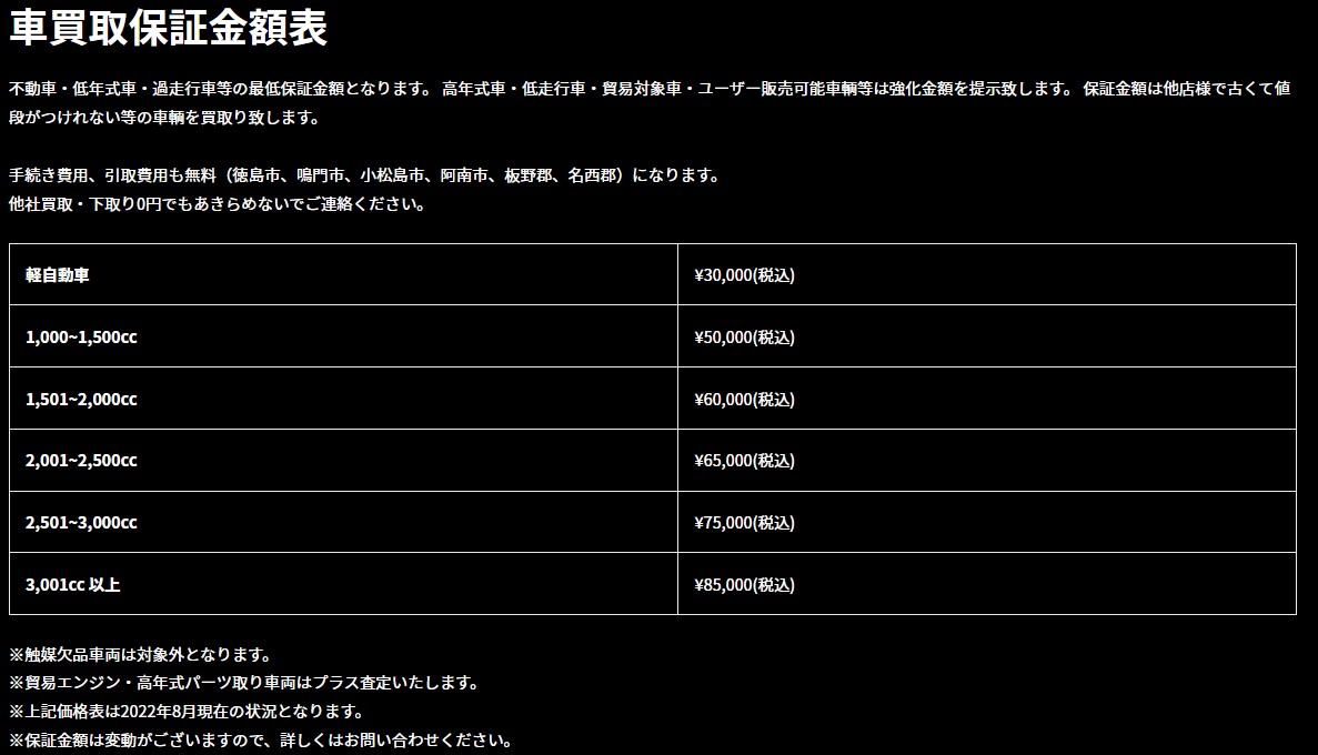 買取保証金額での買取車輛です！！どんなお車でもご用命下さい！！